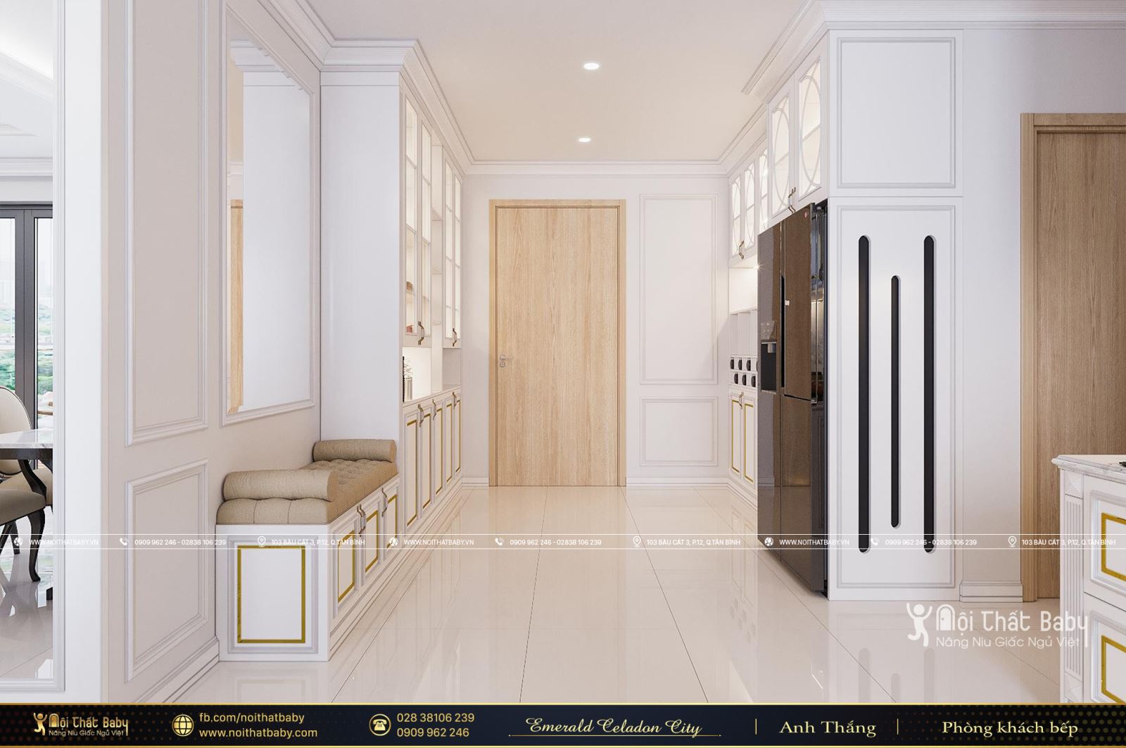 Thiết kế nội thất chung cư đẹp, cao cấp căn Emerald Celadon City 106m2